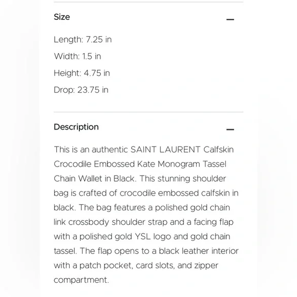 YSL Kate Crocodile Wallet on Chain - Picture 16 of 16